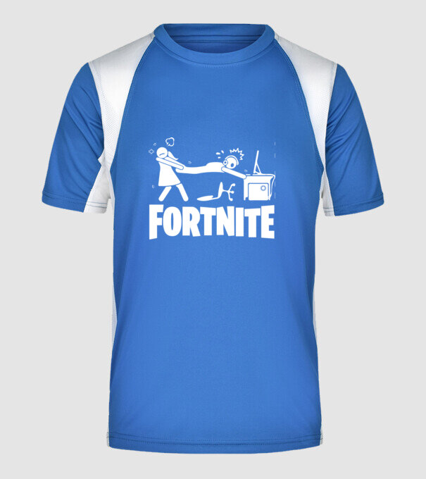 Fortnite minta királykék pólón