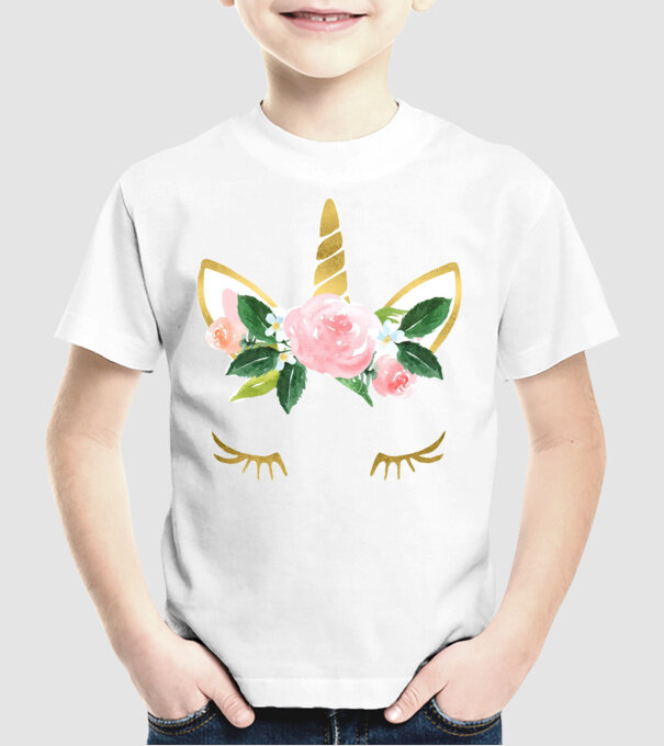 unicorn minta fehér pólón