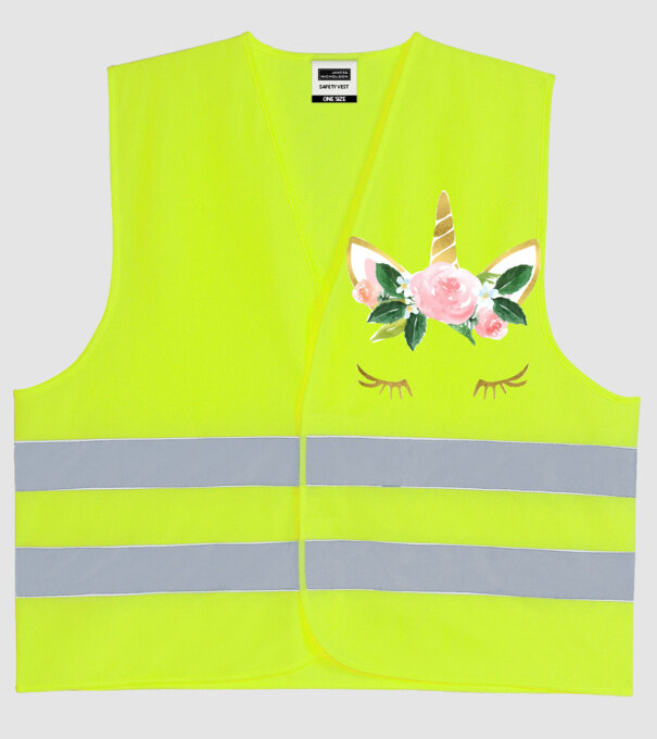unicorn minta neonsárga pólón