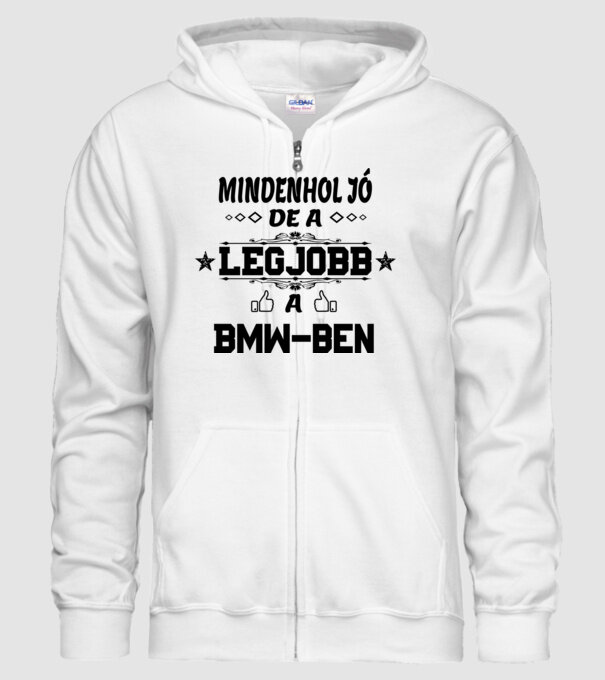 Mindenhol jó, de a legjobb a BMW-ben minta fehér pólón
