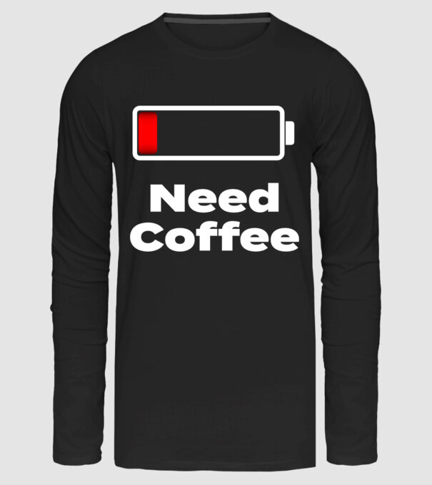 Need Coffee minta fekete pólón