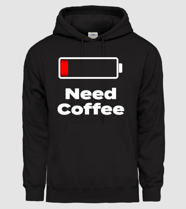 Need Coffee minta fekete pólón