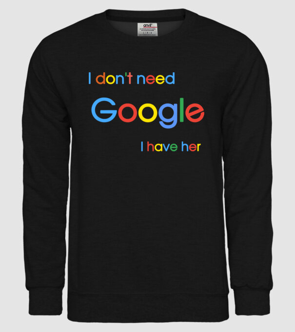 google minta fekete pólón