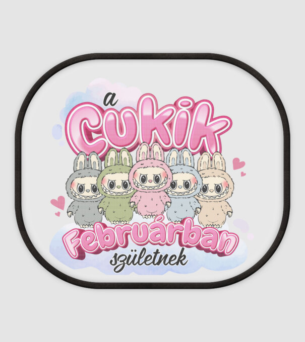 Labubu - A Cukik Februárban születnek  minta fehér pólón