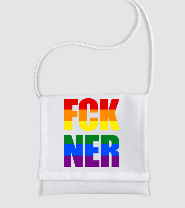 FCK NER - szivárvány minta fehér pólón