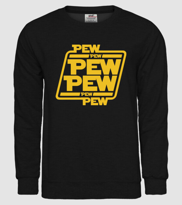 Pew pew PEW PEW pew Pew minta fekete pólón