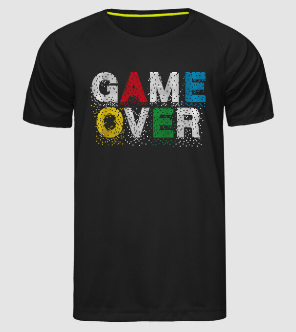 Game Over typo minta fekete pólón