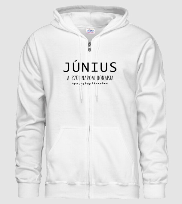 JÚNIUS szülihónap - fekete betű minta fehér pólón