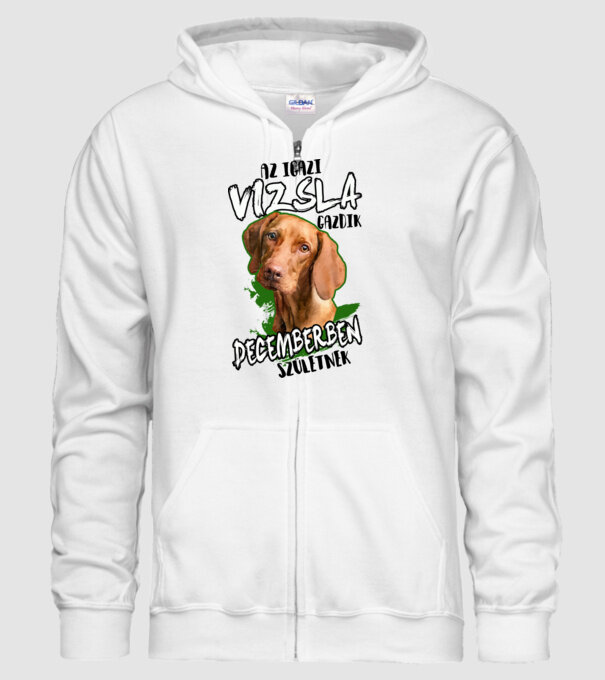 Vizsla Decemberben minta fehér pólón