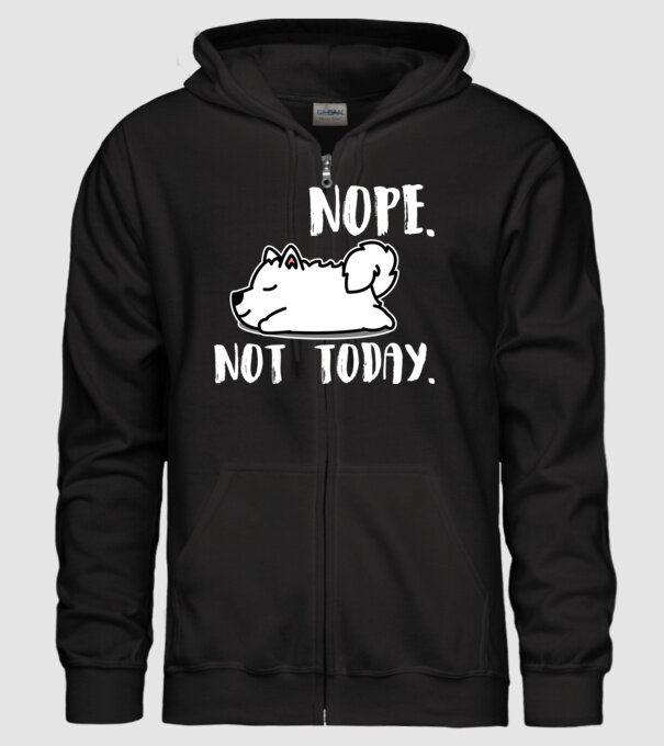 Szamojéd Nope Not Today minta fekete pólón