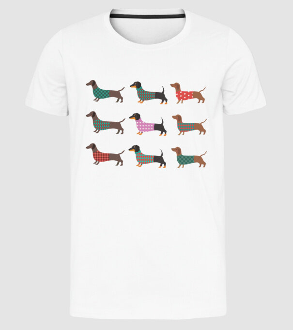 Tacskó pattern minta fehér pólón