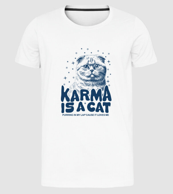 Taylor Swift - Karma is a cat minta fehér pólón
