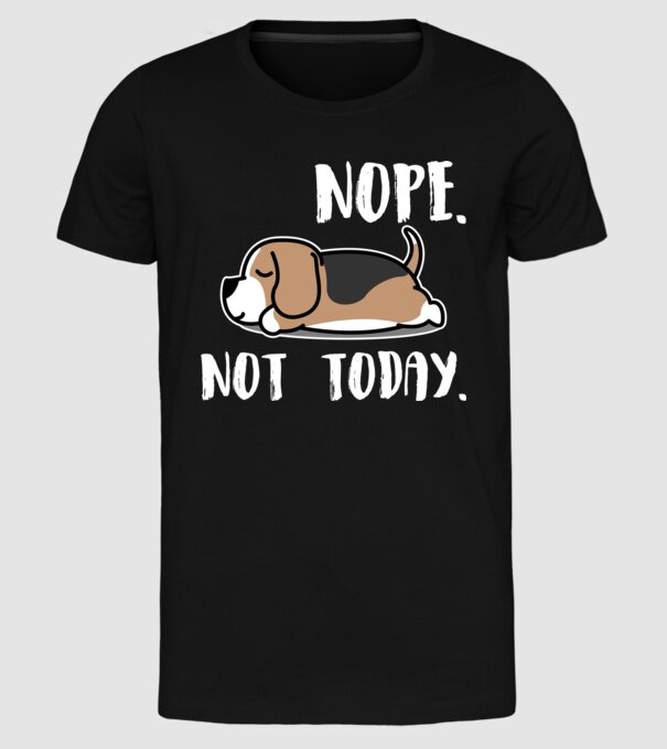 Beagle Nope Not Today minta fekete pólón
