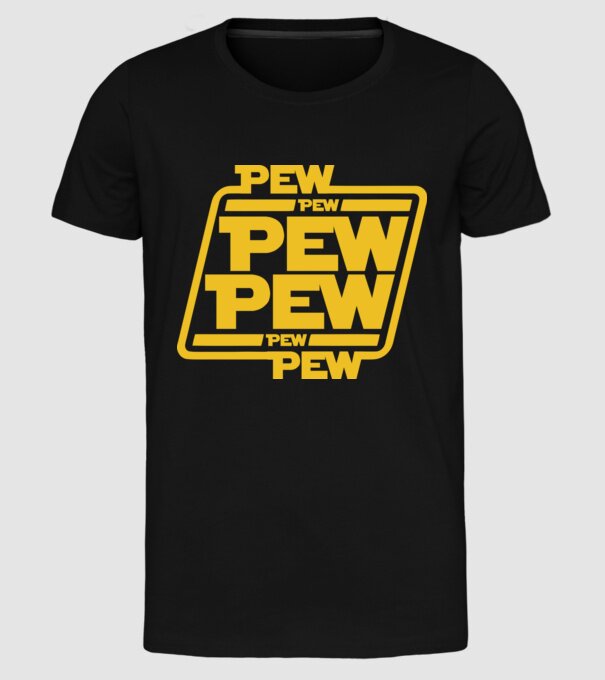 Pew pew PEW PEW pew Pew minta fekete pólón