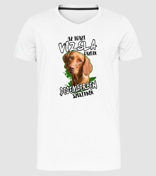 Vizsla Decemberben minta fehér pólón