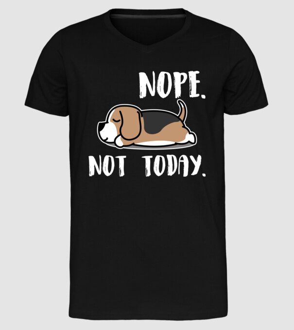 Beagle Nope Not Today minta fekete pólón