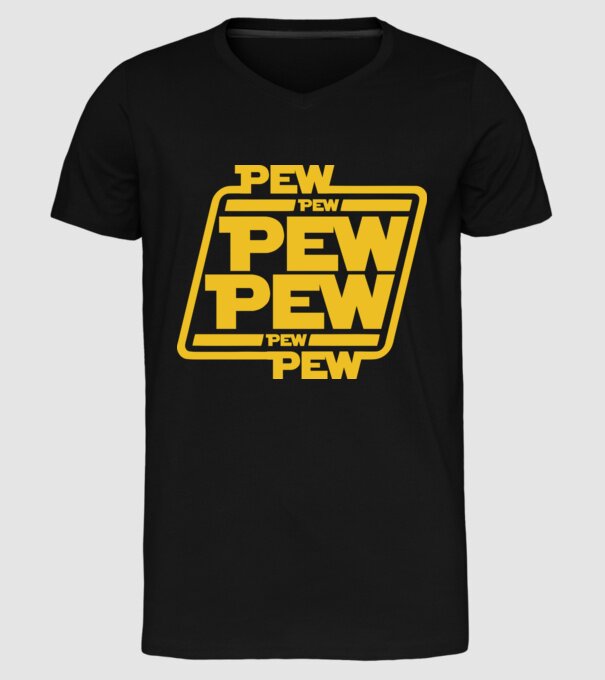 Pew pew PEW PEW pew Pew minta fekete pólón