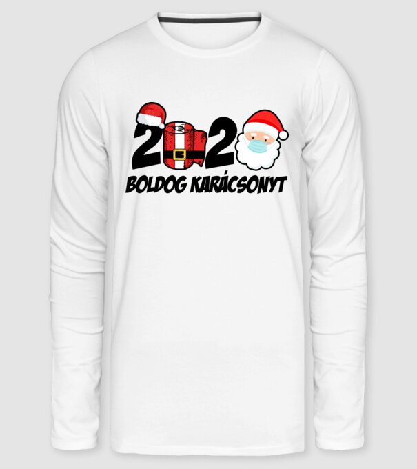 Boldog Karácsonyt 2020 minta fehér pólón