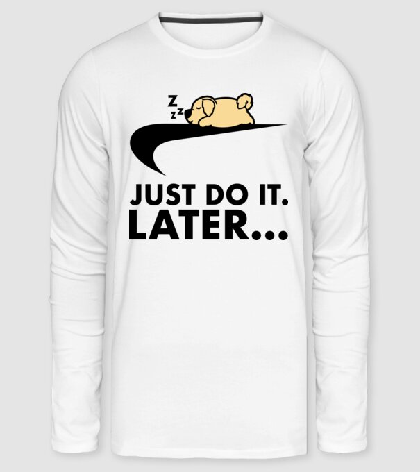 Just Do it Golden retriever minta fehér pólón
