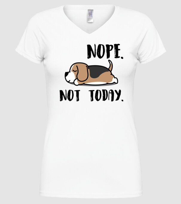 beagle nope not today minta fehér pólón