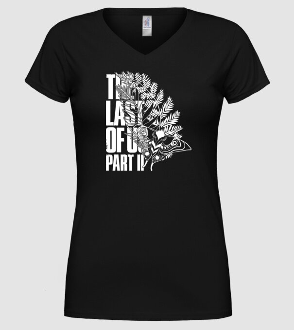 The last of us Ellie tattoo - fehér minta fekete pólón