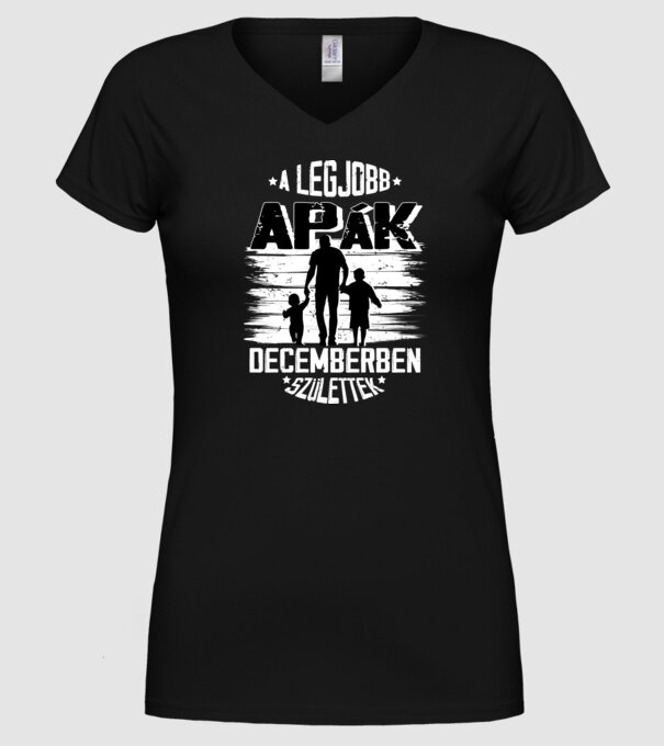A legjobb apák decemberben születtek minta fekete pólón