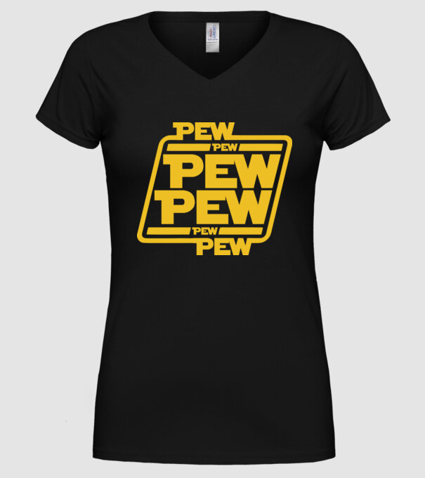 Pew pew PEW PEW pew Pew minta fekete pólón