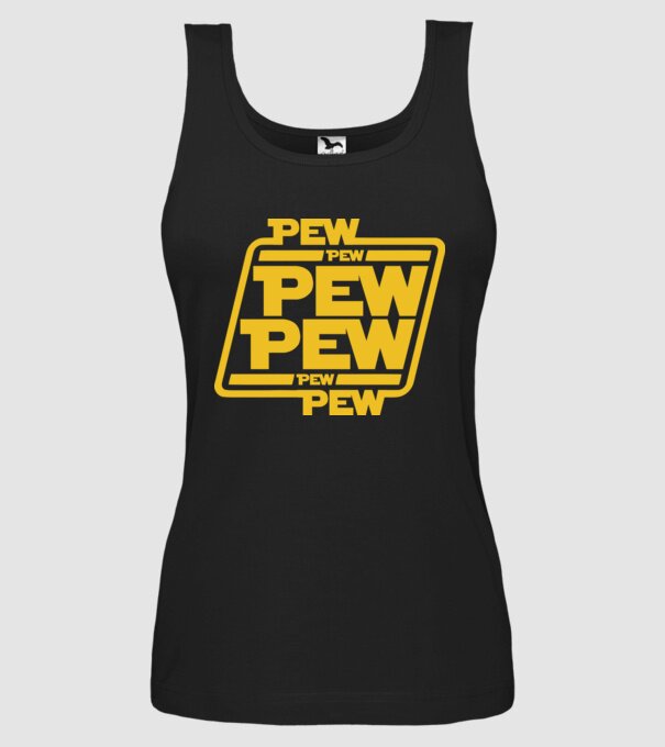 Pew pew PEW PEW pew Pew minta fekete pólón