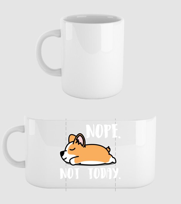 Corgi Nope Not Today minta fehér pólón