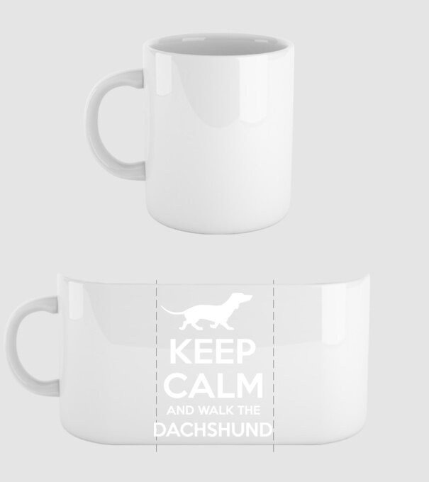 Keep Calm and walk the Dachshund minta fehér pólón