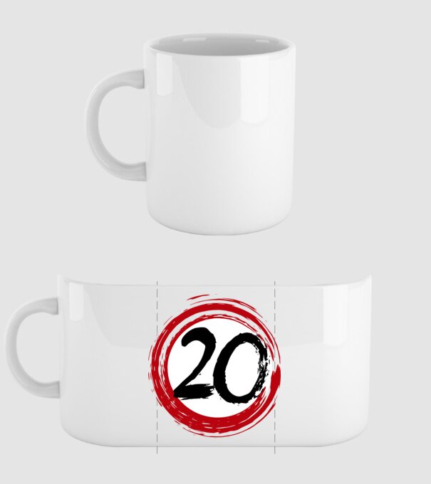 Szülinapi 20-as tábla minta fehér pólón