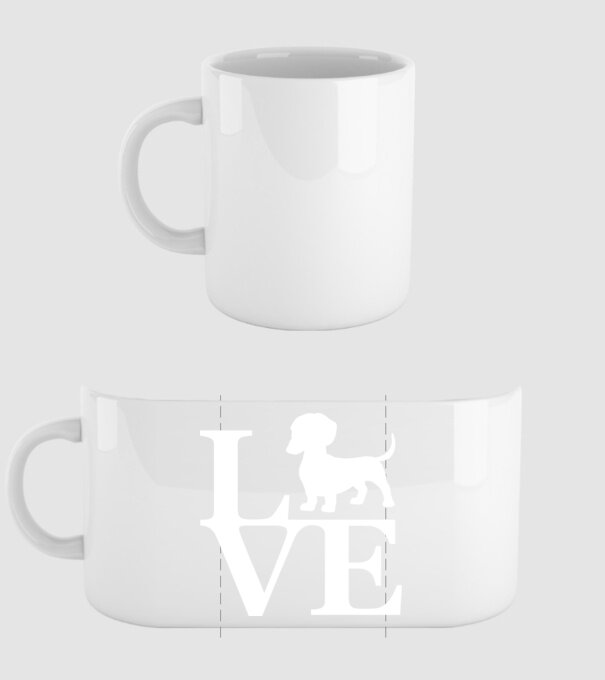 Tacskó Love minta fehér pólón