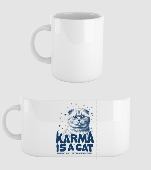 Taylor Swift - Karma is a cat minta fehér pólón