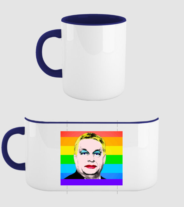 Orbán Viktor Pride minta sötétkék pólón