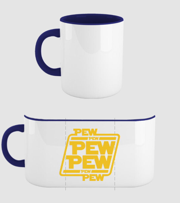 Pew pew PEW PEW pew Pew minta sötétkék pólón
