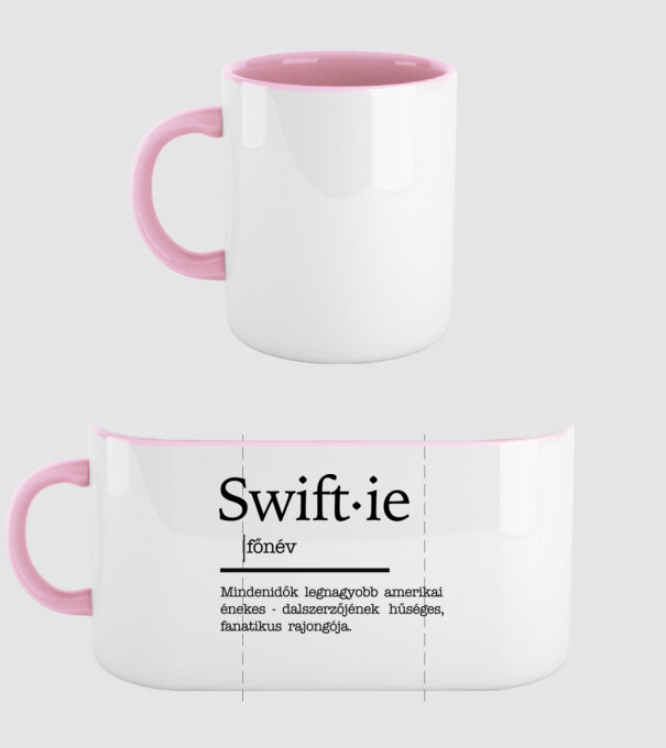 Taylor Swift főnév minta világos rózsaszín pólón
