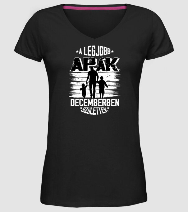 A legjobb apák decemberben születtek minta fekete pólón