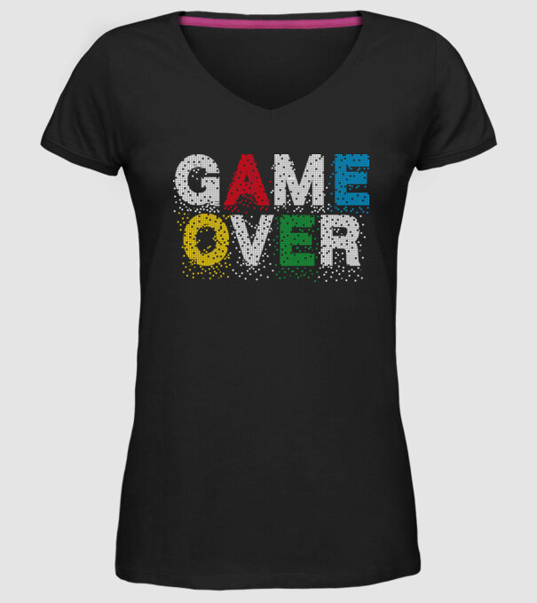 Game Over typo minta fekete pólón