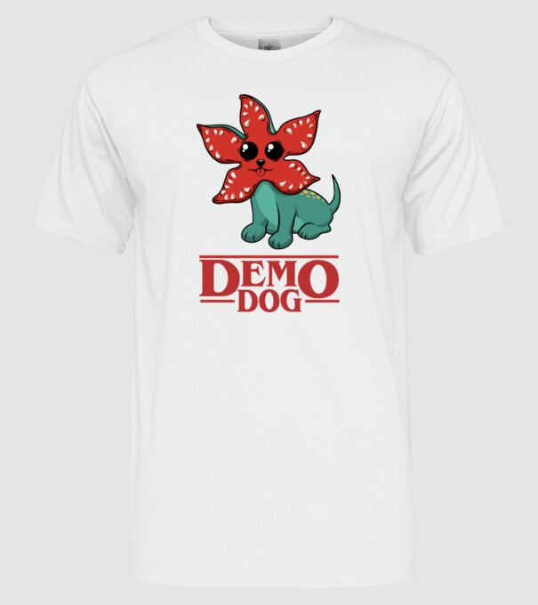 Demodog minta fehér pólón