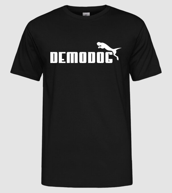 Stranger Things demodog - feketére minta fekete pólón