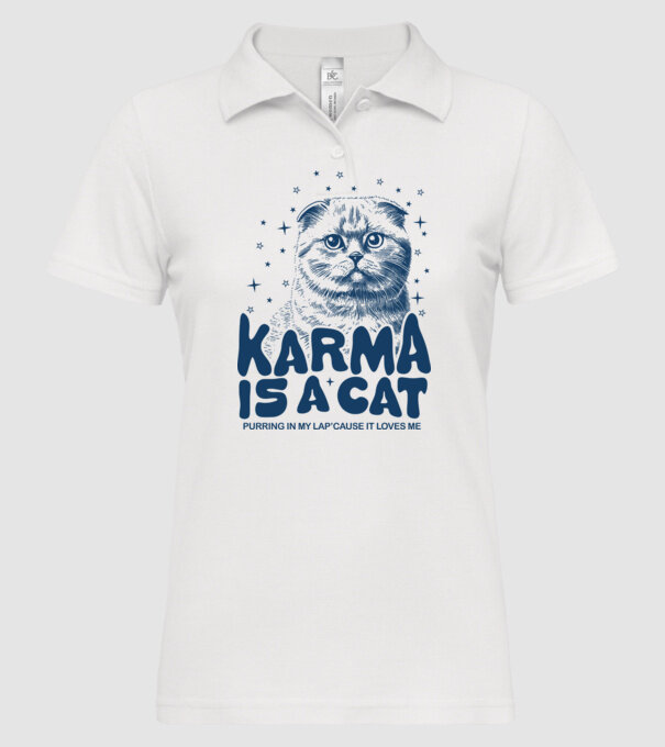 Taylor Swift - Karma is a cat minta fehér pólón