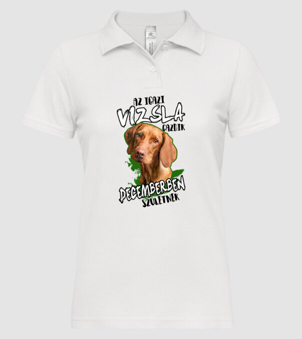 Vizsla Decemberben minta fehér pólón