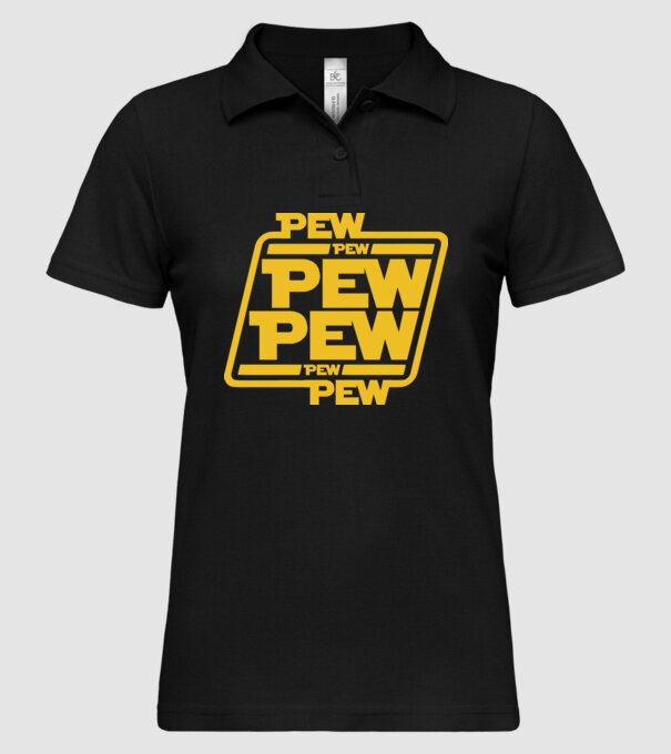 Pew pew PEW PEW pew Pew minta fekete pólón
