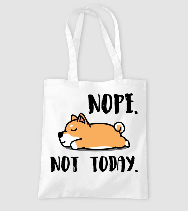 Akita Nope Not Today minta fehér pólón