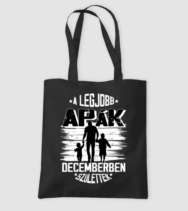 A legjobb apák decemberben születtek minta fekete pólón
