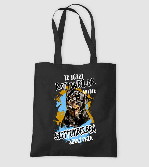 Az igazi ROTTWEILER gazdik SZEPTEMBERben születnek minta fekete pólón