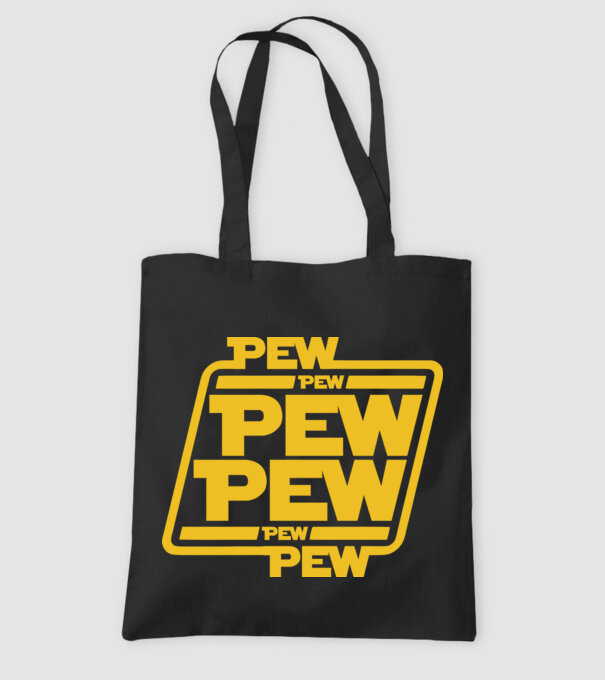Pew pew PEW PEW pew Pew minta fekete pólón