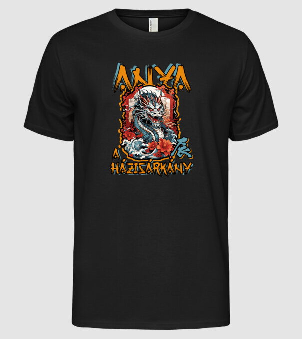 ANYA a házisárkány minta fekete pólón