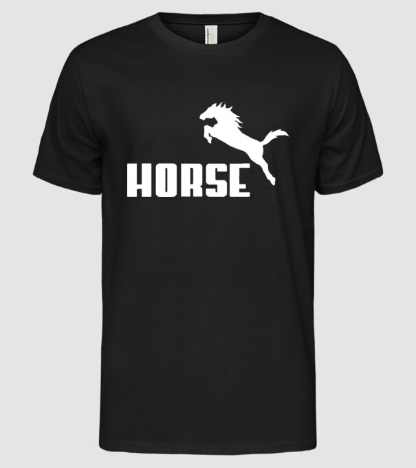 Horse minta fekete pólón