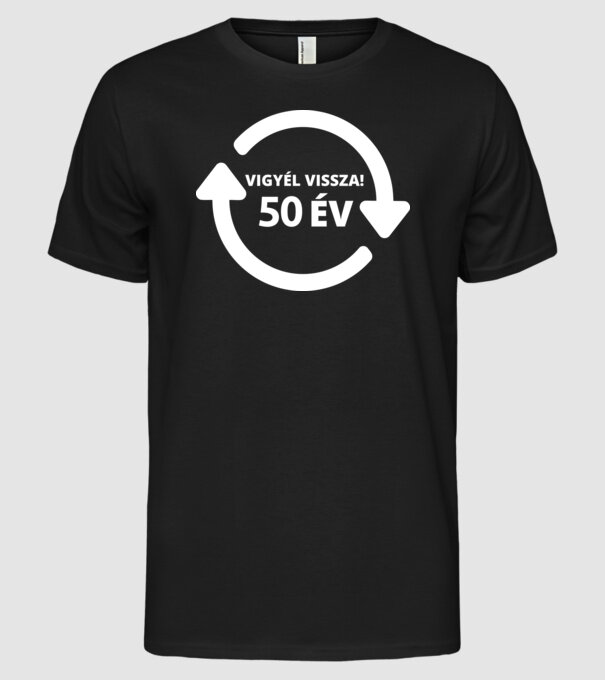 REpont - vigyél vissza! 50 ÉV - fehér betű minta fekete pólón